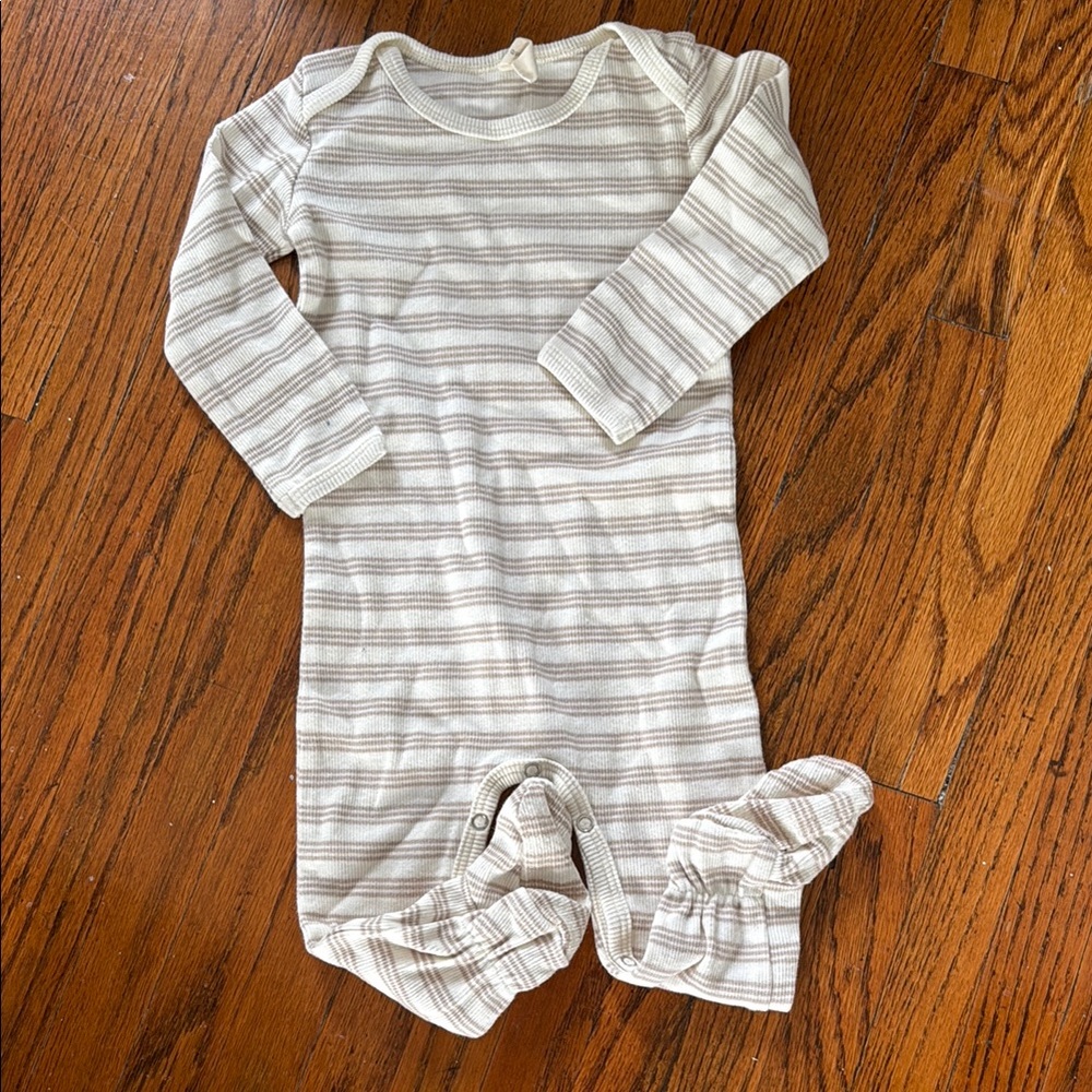 QUINCY MAE Striped Long Sleeve One Piece